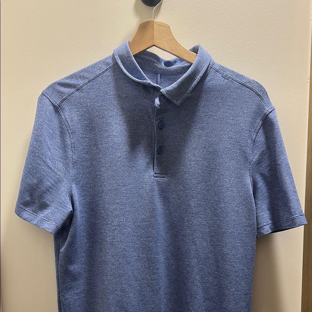 lululemon athletica Heathered Blue Evolution Short-Sleeve Polo Shirt